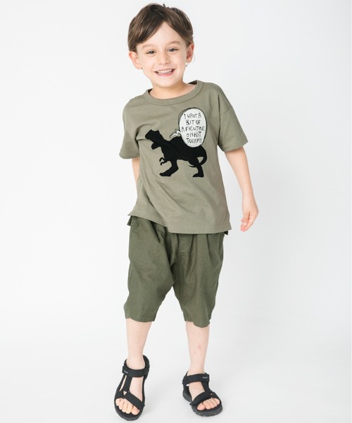 BRANSHES（ブランシェス）の「綿麻ハーフパンツ（その他パンツ・キッズ・ブラック/カーキオリーブ/ベージュ・100cm/120cm/130cm/140cm/150cm/90cm/110cm）」の9枚目の写真