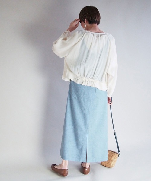 NICOLE white（ニコルホワイト）の「シアーブルゾン（ブルゾン・レディース・ブラック/オフホワイト/グリーン・FREE）」の11枚目の写真