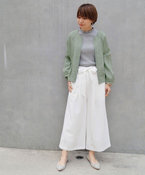 NICOLE white（ニコルホワイト）の「シアーブルゾン（ブルゾン・レディース・ブラック/オフホワイト/グリーン・FREE）」の13枚目の写真