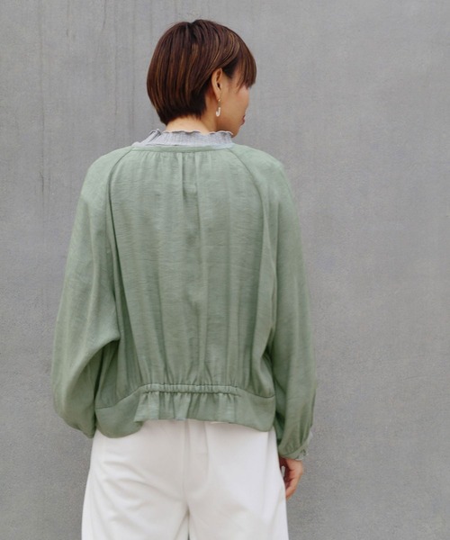 NICOLE white（ニコルホワイト）の「シアーブルゾン（ブルゾン・レディース・ブラック/オフホワイト/グリーン・FREE）」の21枚目の写真