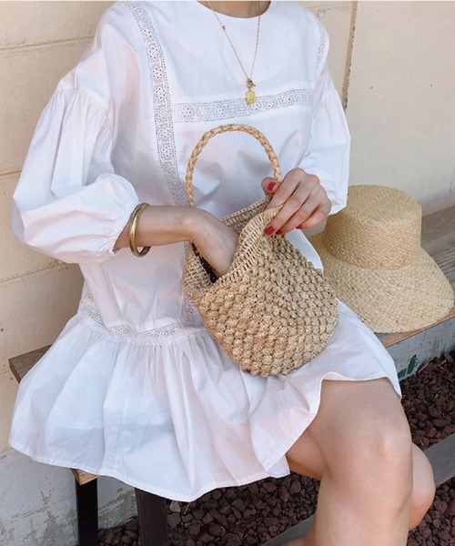 meJane(ミージェーン)の「フロントレースチュニックミニワンピース【ZOZOTOWN限定】(ワンピース・レディース・ホワイト・FREE)」の3枚目の写真