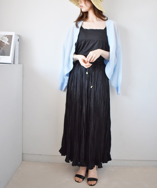 solleim(ソルレム)の「【セットアップ対応】サテンプリーツロングスカート(スカート・レディース・ブラック/ドット/ベージュ/その他/ピンク・M)」の8枚目の写真