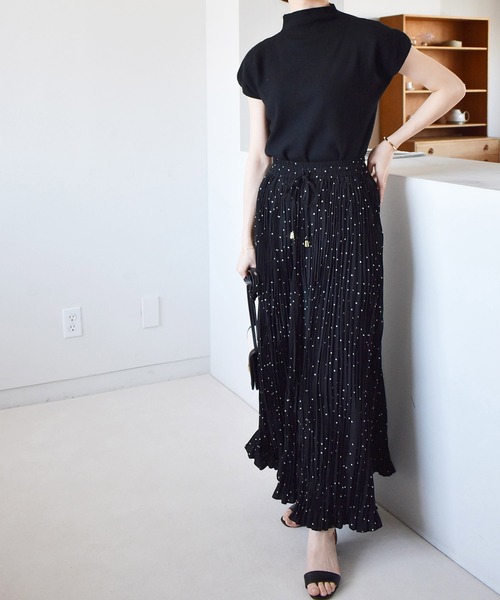 solleim(ソルレム)の「【セットアップ対応】サテンプリーツロングスカート(スカート・レディース・ブラック/ドット/ベージュ/その他/ピンク・M)」の19枚目の写真
