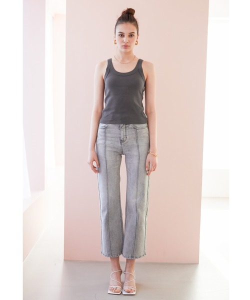 ALEXIA STAM（アリシアスタン）の「【ViVi 9月号掲載】Round Neck Rib Tank Top/ラウンドネックリブタンクトップ（Tシャツ/カットソー・レディース・オレンジ/ホワイト/キャメル/チャコールグレー/カーキ/グレー/グレイッシュベージュ・FREE）」の12枚目の写真