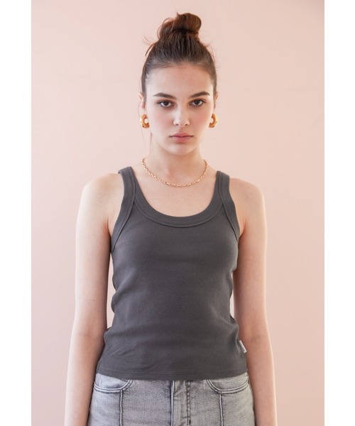 ALEXIA STAM（アリシアスタン）の「【ViVi 9月号掲載】Round Neck Rib Tank Top/ラウンドネックリブタンクトップ（Tシャツ/カットソー・レディース・オレンジ/ホワイト/キャメル/チャコールグレー/カーキ/グレー/グレイッシュベージュ・FREE）」の13枚目の写真