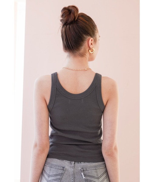 ALEXIA STAM（アリシアスタン）の「【ViVi 9月号掲載】Round Neck Rib Tank Top/ラウンドネックリブタンクトップ（Tシャツ/カットソー・レディース・オレンジ/ホワイト/キャメル/チャコールグレー/カーキ/グレー/グレイッシュベージュ・FREE）」の15枚目の写真