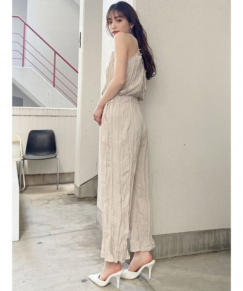 GYDA（ジェイダ）の「BACKレースアップワッシャープリーツロンパース（つなぎ/オールインワン・レディース・ブラック/ベージュ/アイボリー・FREE）」の19枚目の写真