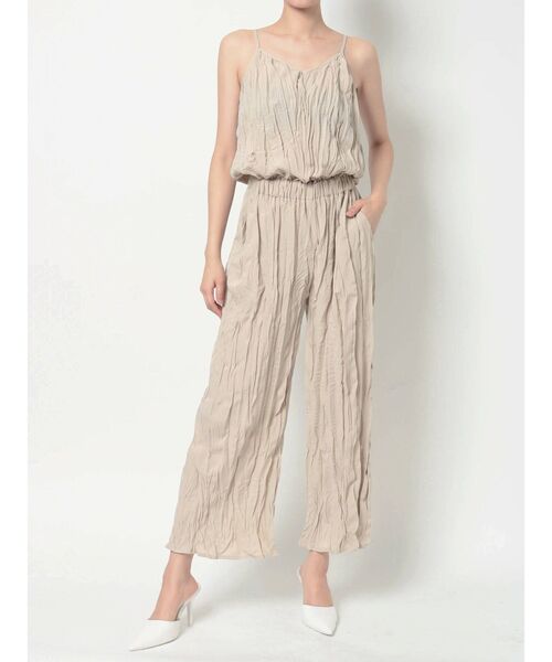 GYDA（ジェイダ）の「BACKレースアップワッシャープリーツロンパース（つなぎ/オールインワン・レディース・ブラック/ベージュ/アイボリー・FREE）」の21枚目の写真