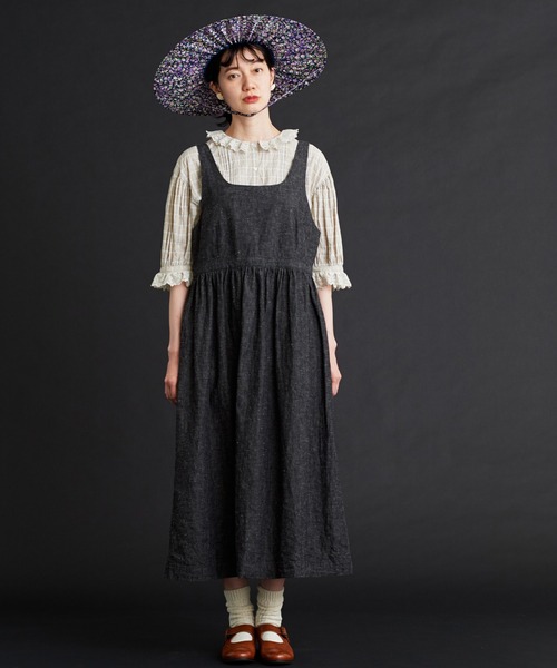 Malle（マル）の「malle コットン/リネンシャンブレー　ジャンパースカート（ジャンパースカート・レディース・ブラック/ブルー・FREE）」の20枚目の写真