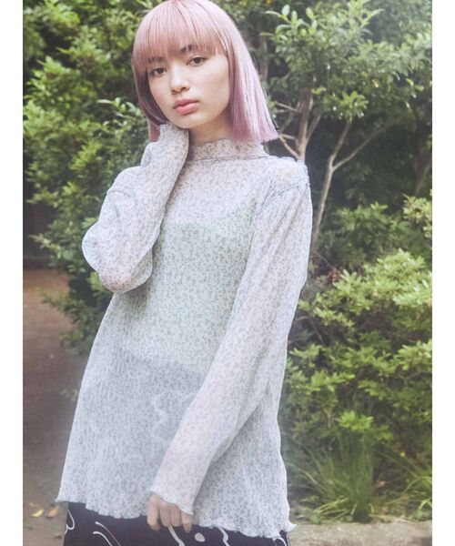 merry jenny（メリージェニー）の「floralシアーメロウtops（Tシャツ/カットソー・レディース・オフホワイト/ピンク/フレッシュイエロー・FREE）」の7枚目の写真