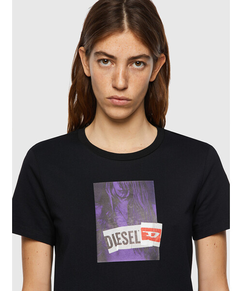 DIESEL(ディーゼル)の「レディース Tシャツ トップス カットソ- スリムフィット(Tシャツ/カットソー・レディース・ブラック/ホワイト・X-SMALL/LARGE/SMALL/MEDIUM)」の5枚目の写真