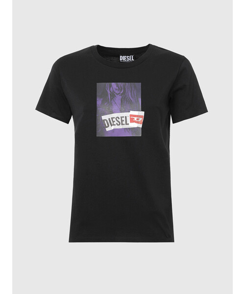 DIESEL(ディーゼル)の「レディース Tシャツ トップス カットソ- スリムフィット(Tシャツ/カットソー・レディース・ブラック/ホワイト・X-SMALL/LARGE/SMALL/MEDIUM)」の4枚目の写真