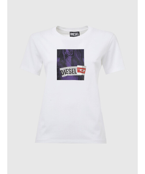 DIESEL(ディーゼル)の「レディース Tシャツ トップス カットソ- スリムフィット(Tシャツ/カットソー・レディース・ブラック/ホワイト・X-SMALL/LARGE/SMALL/MEDIUM)」の10枚目の写真