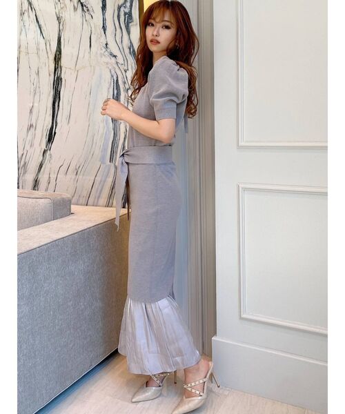 RESEXXY（リゼクシー）の「異素材ヘム2WAYワンピース（ワンピース・レディース・ブラック/アイボリー/ブルー・FREE）」の6枚目の写真