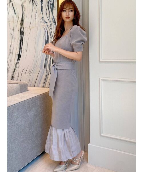 RESEXXY（リゼクシー）の「異素材ヘム2WAYワンピース（ワンピース・レディース・ブラック/アイボリー/ブルー・FREE）」の5枚目の写真