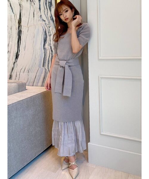 RESEXXY（リゼクシー）の「異素材ヘム2WAYワンピース（ワンピース・レディース・ブラック/アイボリー/ブルー・FREE）」の7枚目の写真