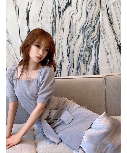 RESEXXY（リゼクシー）の「異素材ヘム2WAYワンピース（ワンピース・レディース・ブラック/アイボリー/ブルー・FREE）」の8枚目の写真