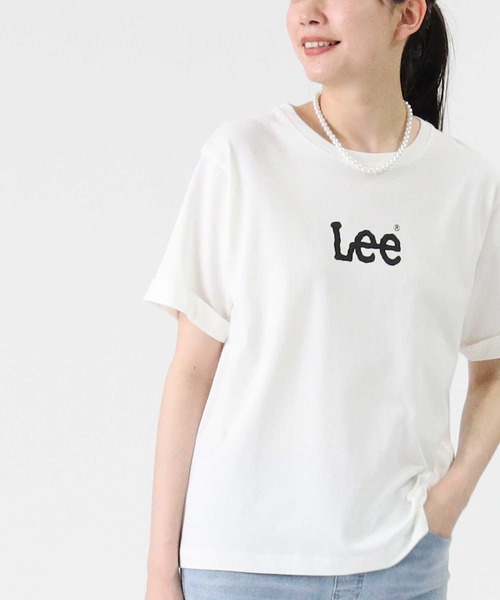 Lee（リー）の「【Lee】ミニロゴTシャツ（Tシャツ/カットソー・レディース・ベージュ/ホワイト/ピンク・M/L）」の2枚目の写真