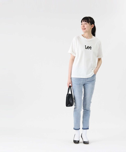 Lee（リー）の「【Lee】ミニロゴTシャツ（Tシャツ/カットソー・レディース・ベージュ/ホワイト/ピンク・M/L）」の6枚目の写真