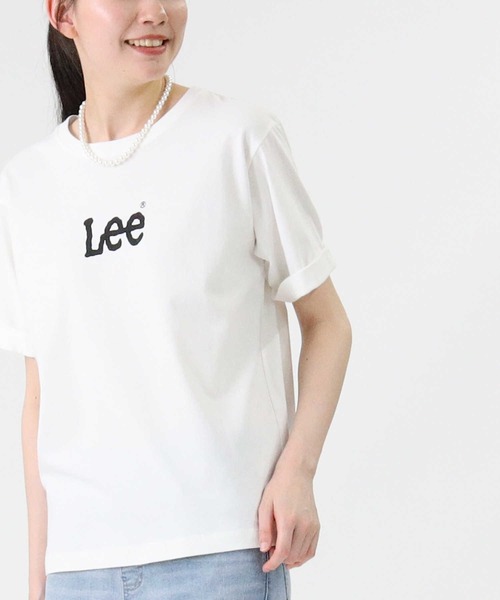 Lee（リー）の「【Lee】ミニロゴTシャツ（Tシャツ/カットソー・レディース・ベージュ/ホワイト/ピンク・M/L）」の7枚目の写真