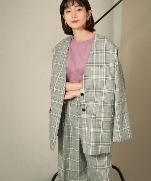 KBF（ケイビーエフ）の「2WAYノーカラージャケット（ノーカラー