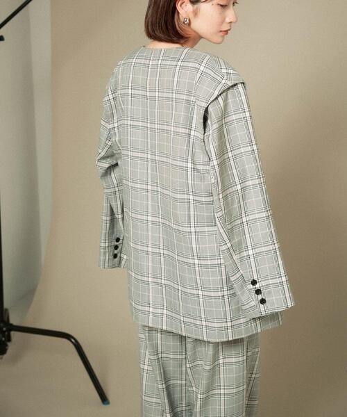 KBF（ケイビーエフ）の「2WAYノーカラージャケット（ノーカラージャケット・レディース・グレー系その他/ベージュ/ブルー・ONE）」の10枚目の写真