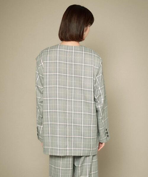 KBF（ケイビーエフ）の「2WAYノーカラージャケット（ノーカラージャケット・レディース・グレー系その他/ベージュ/ブルー・ONE）」の5枚目の写真