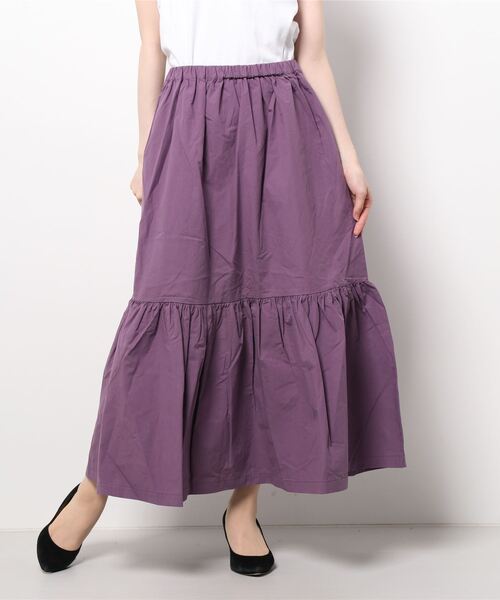 ehka sopo（エヘカソポ）の「タイプライターティアードスカート（スカート・レディース・ブラック/パープル/グレー・ﾌﾘ-）」の6枚目の写真