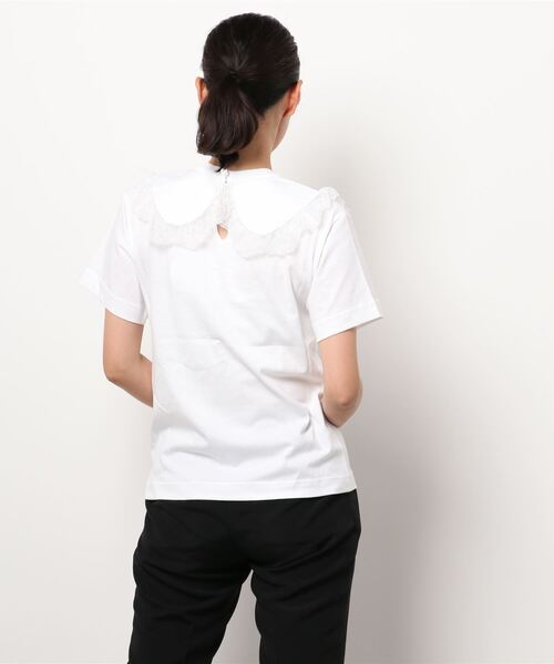 SEE BY CHLOE(シーバイクロエ)の「レーストリムトップス(Tシャツ/カットソー・レディース・ブラック/ホワイト・S/M)」の4枚目の写真