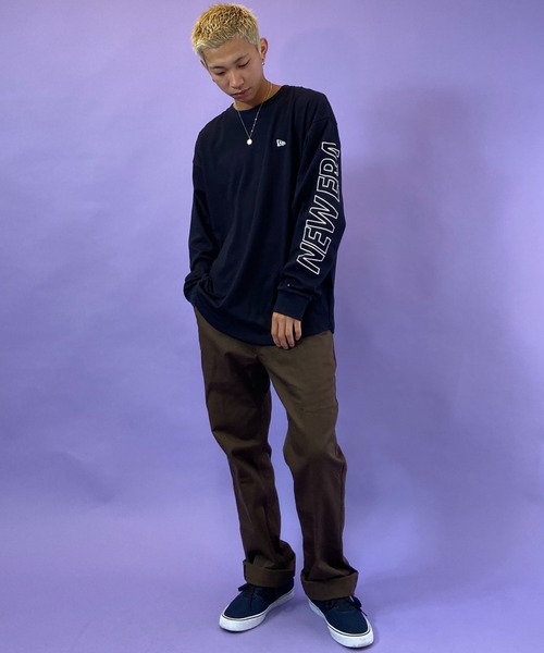 NEW ERA(ニューエラ)の「NEW ERA/ニューエラ ルーズシルエット スリーブロゴロンT 12855357(Tシャツ/カットソー・メンズ・ブラック・M/XL/L)」の8枚目の写真