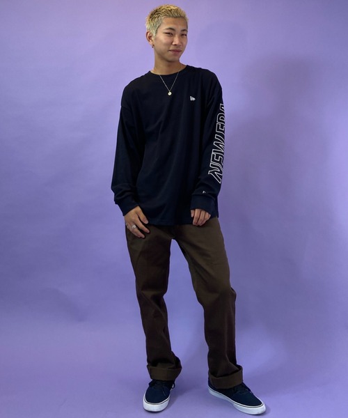 NEW ERA(ニューエラ)の「NEW ERA/ニューエラ ルーズシルエット スリーブロゴロンT 12855357(Tシャツ/カットソー・メンズ・ブラック・M/XL/L)」の9枚目の写真