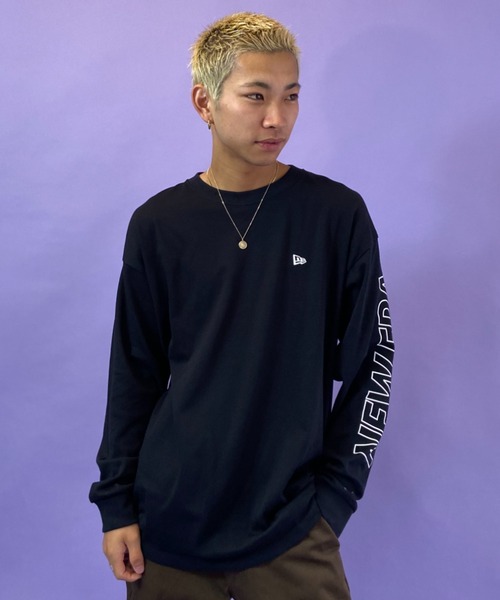NEW ERA(ニューエラ)の「NEW ERA/ニューエラ ルーズシルエット スリーブロゴロンT 12855357(Tシャツ/カットソー・メンズ・ブラック・M/XL/L)」の11枚目の写真