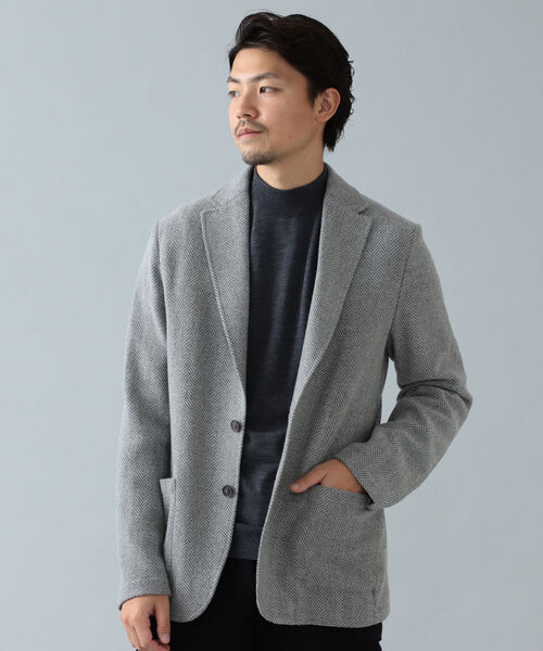 T-JACKET（ティージャケット）の「T-JACKET / ヘリンボーン ジャケット（テーラードジャケット・メンズ・シルバー・MEDIUM/X-SMALL/SMALL/LARGE）」の3枚目の写真