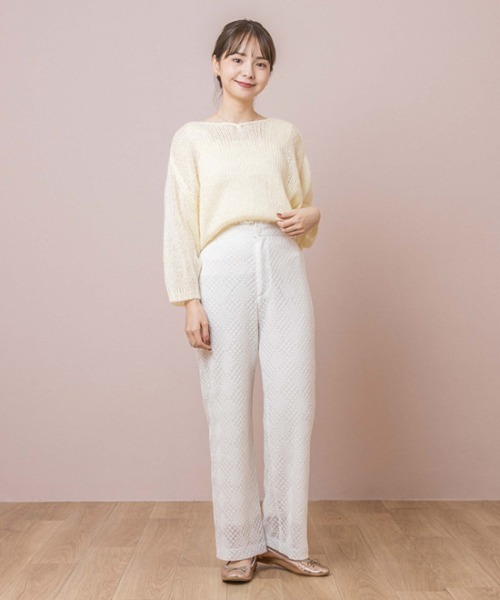 flower(フラワー)の「グレイスレースパンツ(その他パンツ・レディース・ホワイト/ブラウン・FREE)」の3枚目の写真