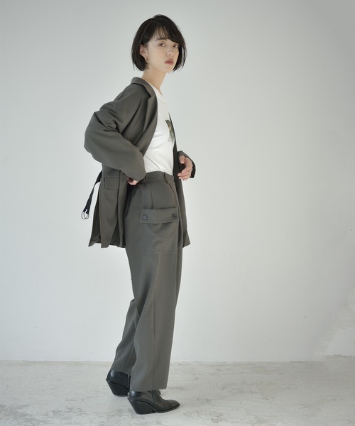 La SRIC（ラスリック）の「La SRIC / アシメテーパードPT【セットアップ可】（その他パンツ・レディース・カーキ/キャメル/ブラック・MEDIUM）」の6枚目の写真
