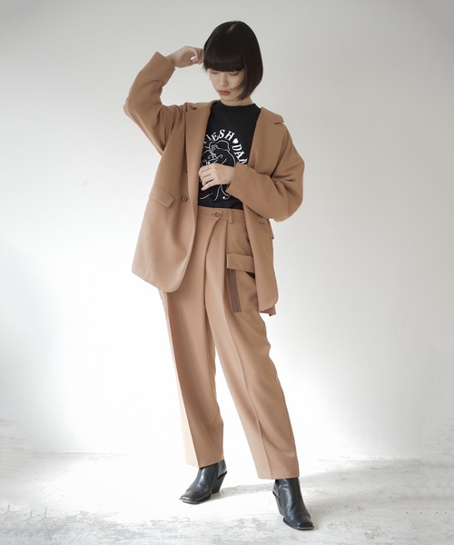 La SRIC（ラスリック）の「La SRIC / アシメテーパードPT【セットアップ可】（その他パンツ・レディース・カーキ/キャメル/ブラック・MEDIUM）」の16枚目の写真
