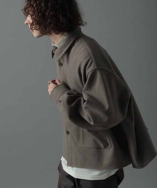 HARE(ハレ)の「ウーリーテックオーバーサイズシャツ(HARE)(シャツ/ブラウス・メンズ・オフホワイト/ブラック/ブラウン/サンドベージュ・SMALL/MEDIUM)」の4枚目の写真