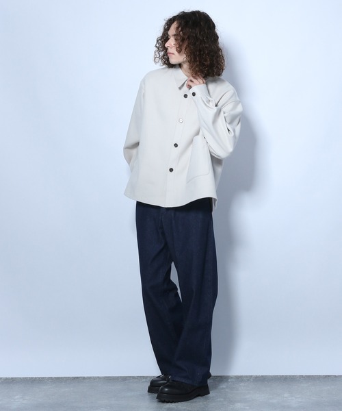 HARE(ハレ)の「ウーリーテックオーバーサイズシャツ(HARE)(シャツ/ブラウス・メンズ・オフホワイト/ブラック/ブラウン/サンドベージュ・SMALL/MEDIUM)」の16枚目の写真