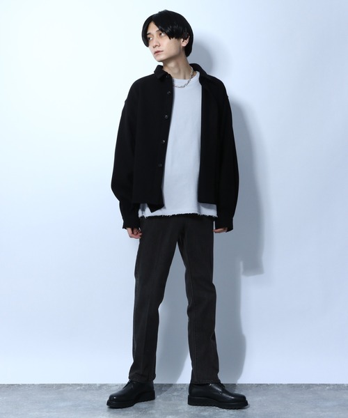 HARE(ハレ)の「ウーリーテックオーバーサイズシャツ(HARE)(シャツ/ブラウス・メンズ・オフホワイト/ブラック/ブラウン/サンドベージュ・SMALL/MEDIUM)」の18枚目の写真