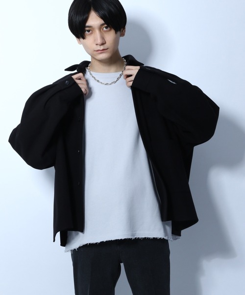 HARE(ハレ)の「ウーリーテックオーバーサイズシャツ(HARE)(シャツ/ブラウス・メンズ・オフホワイト/ブラック/ブラウン/サンドベージュ・SMALL/MEDIUM)」の20枚目の写真