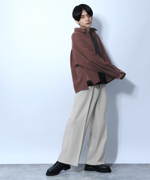 HARE(ハレ)の「ウーリーテックオーバーサイズシャツ(HARE)(シャツ/ブラウス・メンズ・オフホワイト/ブラック/ブラウン/サンドベージュ・SMALL/MEDIUM)」の21枚目の写真