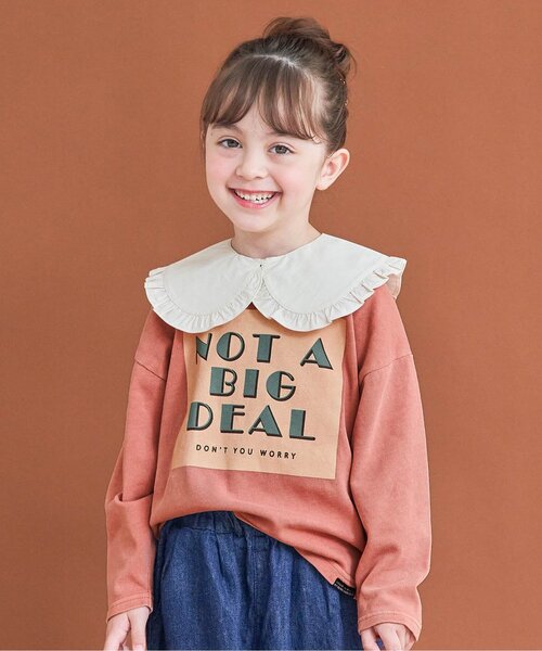 BREEZE（ブリーズ）の「WEB限定 製品染めビックロゴロンＴシャツ（Tシャツ/カットソー・キッズ・チャコール/アイボリー/ピンク/イエロー/ブルー/グリーン・110/140/80/90/100/130/120）」の6枚目の写真