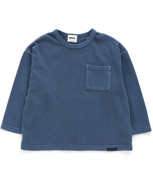 BREEZE（ブリーズ）の「WEB限定 製品染めビックロゴロンＴシャツ（Tシャツ/カットソー・キッズ・チャコール/アイボリー/ピンク/イエロー/ブルー/グリーン・110/140/80/90/100/130/120）」の4枚目の写真