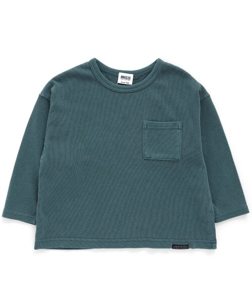 BREEZE（ブリーズ）の「WEB限定 製品染めビックロゴロンＴシャツ（Tシャツ/カットソー・キッズ・チャコール/アイボリー/ピンク/イエロー/ブルー/グリーン・110/140/80/90/100/130/120）」の3枚目の写真