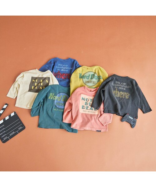 BREEZE（ブリーズ）の「WEB限定 製品染めビックロゴロンＴシャツ（Tシャツ/カットソー・キッズ・チャコール/アイボリー/ピンク/イエロー/ブルー/グリーン・110/140/80/90/100/130/120）」の17枚目の写真