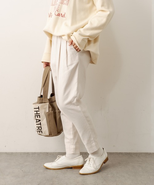 PUAL CE CIN（ピュアルセシン）の「綿麻ストレッチテーパードパンツ（その他パンツ・レディース・アイボリー/ブラック/グレー/ベージュ・FREE）」の2枚目の写真