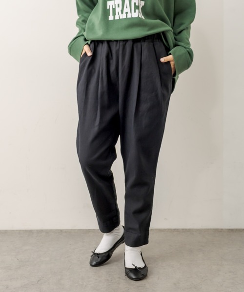 PUAL CE CIN（ピュアルセシン）の「綿麻ストレッチテーパードパンツ（その他パンツ・レディース・アイボリー/ブラック/グレー/ベージュ・FREE）」の3枚目の写真