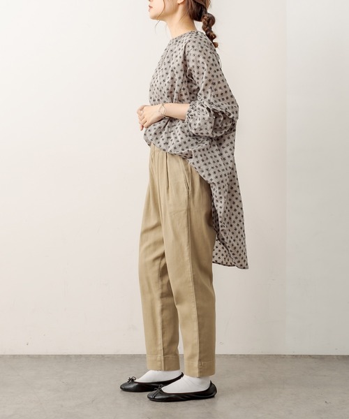 PUAL CE CIN（ピュアルセシン）の「綿麻ストレッチテーパードパンツ（その他パンツ・レディース・アイボリー/ブラック/グレー/ベージュ・FREE）」の6枚目の写真