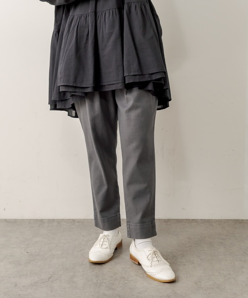 PUAL CE CIN（ピュアルセシン）の「綿麻ストレッチテーパードパンツ（その他パンツ・レディース・アイボリー/ブラック/グレー/ベージュ・FREE）」の14枚目の写真