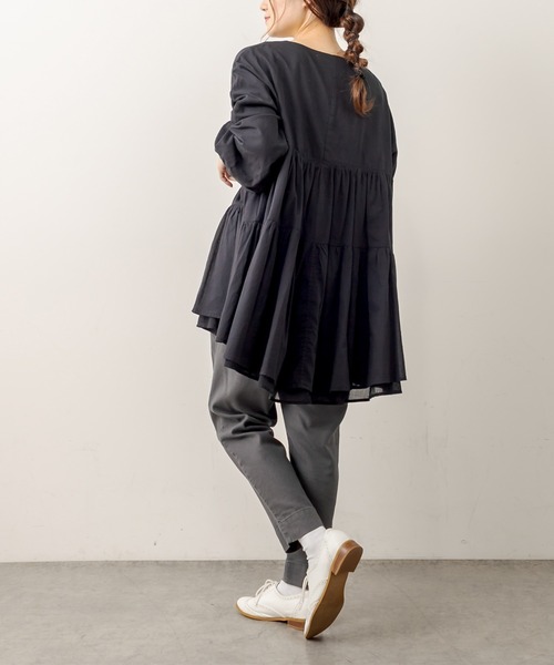 PUAL CE CIN（ピュアルセシン）の「綿麻ストレッチテーパードパンツ（その他パンツ・レディース・アイボリー/ブラック/グレー/ベージュ・FREE）」の22枚目の写真